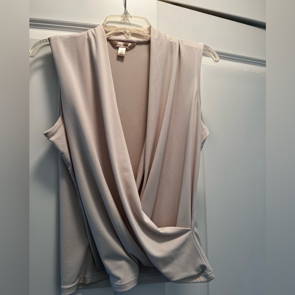 Banana Republic wrap effect top in cream.
